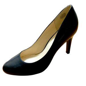 Nine West Black Leather Heels 9M With 3.5" Stiletto Heel